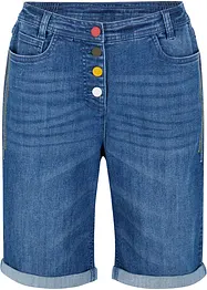 Comfort stretch jeans bermuda met borduursel en comfortband, bonprix