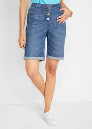 Comfort stretch jeans bermuda met borduursel en comfortband, bonprix