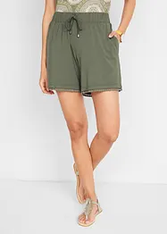 Jersey short met comfortband en kant, bonprix