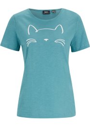 Shirt met korte mouwen en kattenprint, bpc bonprix collection