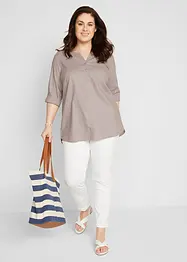 Blouse met linnen, 3/4 mouw, bonprix