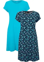 Shirtjurk van katoen met splitten opzij (set van 2), bonprix