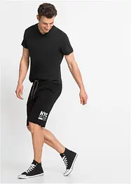 Sweat bermuda met onafgewerkte randen, regular fit, bonprix