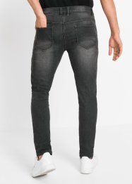 Slim fit stretch jeans met lichte destroyed effecten, tapered, RAINBOW