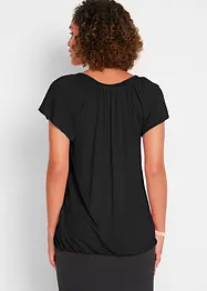 Shirt met V-hals, korte mouw, bonprix