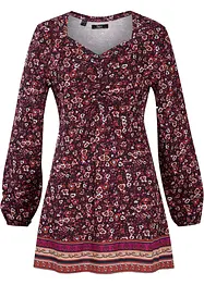 Shirt tuniek met deelnaad en plooitjes voorop, bonprix