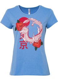 T-shirt met Aziatische print, RAINBOW