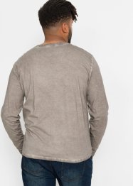 Henley shirt in washed out look, lange mouw, John Baner JEANSWEAR
