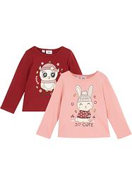 Meisjes longsleeve (set van 2) van biologisch katoen, bpc bonprix collection
