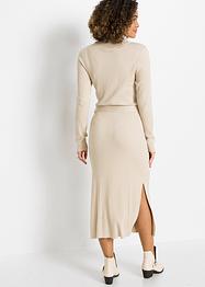 Gebreide jurk met strikceintuur, BODYFLIRT