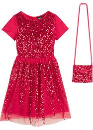 Feestelijke jurk met pailletten en tasje (2-dlg. set), bpc bonprix collection