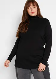 Geribde longsleeve met col, bonprix