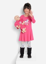 Meisjes jersey jurk, legging en poppenjurk (3-dlg. set), bpc bonprix collection