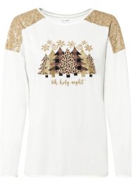 Oversized shirt met kerstmotief en pailletten, BODYFLIRT boutique