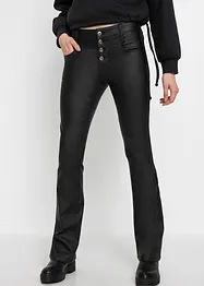 Imitatieleren flared broek, bonprix