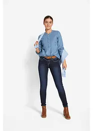 Slim mid waist jeans met contrastnaden, bonprix