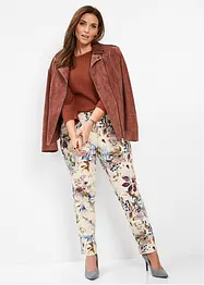 Stretch broek met bloemenprint, bonprix