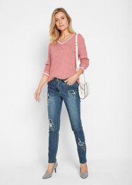 Destroyed jeans met parels, bpc selection premium