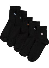 Korte sokken met borduursel (5 paar) met biologisch katoen, bpc bonprix collection