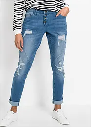 Boyfriend jeans destroyed met gerecycled polyester, bonprix