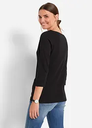 Geribd stretch shirt met boothals, bonprix