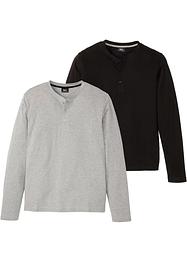 Henley shirt (set van 2), lange mouw, bpc bonprix collection