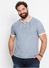 T-shirt met vetersluiting van biologisch katoen, bonprix