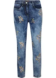 Jeans met bloemenborduursel, bonprix