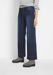 Wide leg stretch jeans, mid waist, bonprix