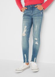 Meisjes skinny jeans met used effect, John Baner JEANSWEAR