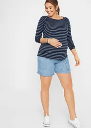 Linnen zwangerschapsshort in denim look, bonprix