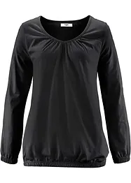 Katoenen longsleeve met elastiek, bonprix