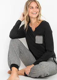 Pyjama met flanellen broek (2-dlg. set), bonprix