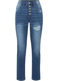 Boyfriend jeans met destroyed effect en biologisch katoen, RAINBOW