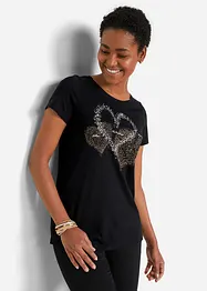Katoenen shirt met hart, biologisch katoen, bonprix