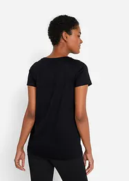 Katoenen shirt met hart, biologisch katoen, bonprix