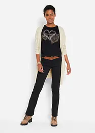 Katoenen shirt met hart, biologisch katoen, bonprix