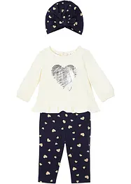 Baby shirt, legging en muts (3-dlg. set) van biologisch katoen, bonprix