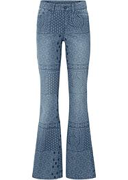 Flared jeans met printmix, RAINBOW
