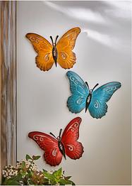 Wanddecoratie vlinder (set van 3), bpc living bonprix collection