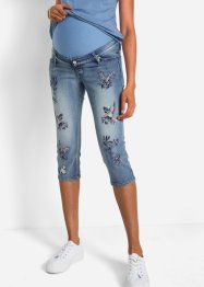 Zwangerschaps capri jeans met borduursel, bpc bonprix collection
