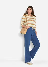 Mid waist stretch jeans, wide leg, bonprix