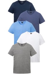 T-shirt met V-hals (set van 5), bpc bonprix collection