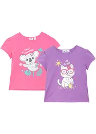 Meisjes T-shirt van puur biologisch katoen ( set van 2), bonprix