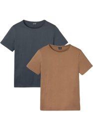 T-shirt van biologisch katoen (set van 2), slim fit, RAINBOW