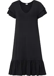 Jersey jurk met volants in een viscosemix, bonprix
