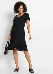 Jersey jurk met volants in een viscosemix, bonprix