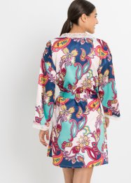 Satijnen kimono met moderne paisleyprint, BODYFLIRT
