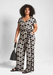 Jersey jumpsuit met korte mouwen, bonprix