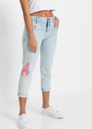 Boyfriend jeans met vlinderprint in 7/8 lengte, RAINBOW